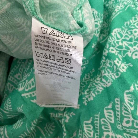 QVC Destination 365 Green and White Patterned Dress New Without Tags Large NWOT - Picture 7 of 7